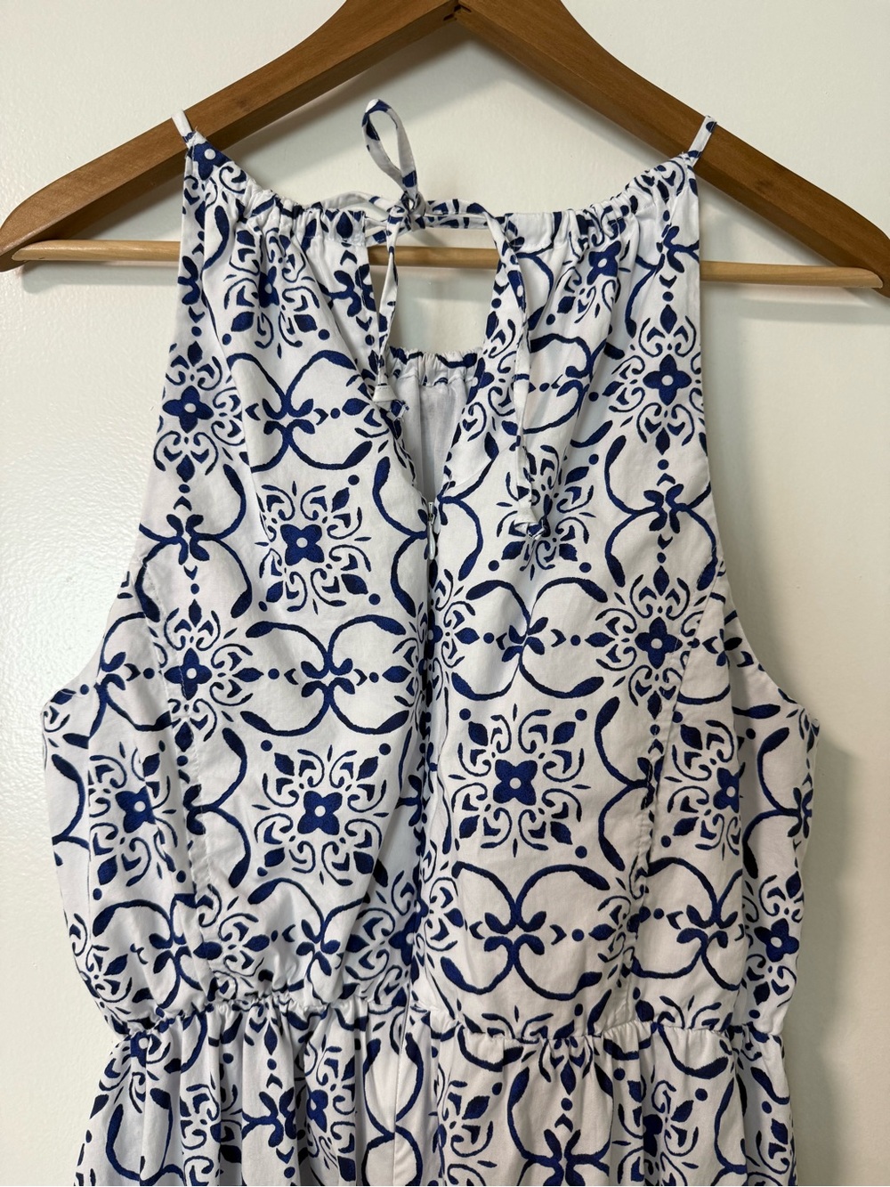 J. Crew Blue and White Patterned Halter Dress - Picture 5 of 8